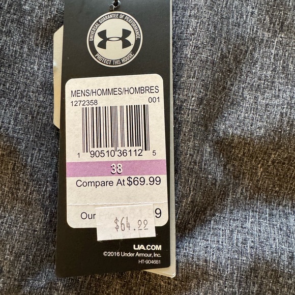 Under Armour Shorts Mens Size 38 Gray Light NEW - Picture 3 of 7